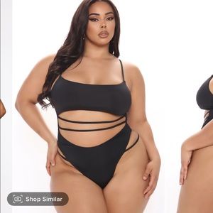 Black Strappy Swimsuit - Fashion Nova